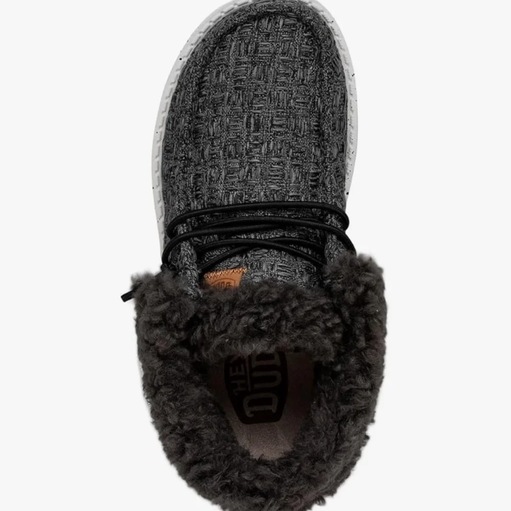 Hey Dude Wendy Black Fold Stitch Cozy Shoes Youth T (Little Girl) 1 New in Box!